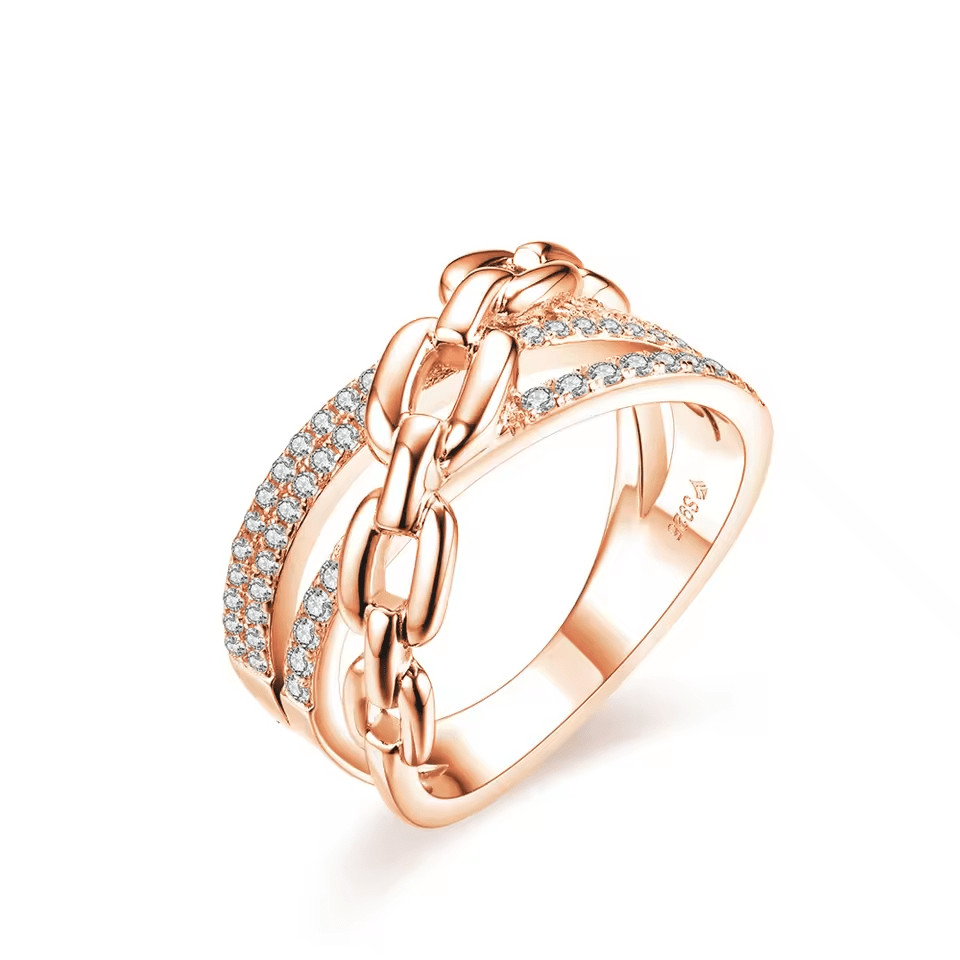 Bague Freya Chaînée en Argent Sterling 925