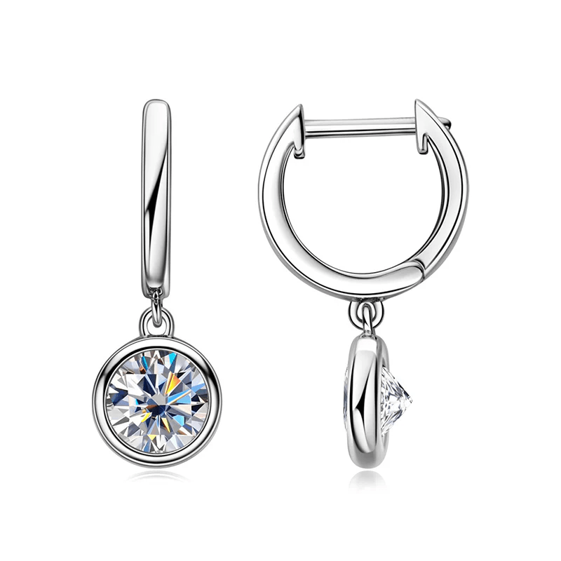 Boucles d'oreillesGlobe Éblouissant En Argent Sterling- Diamant Moissanite 1 Carat 💎