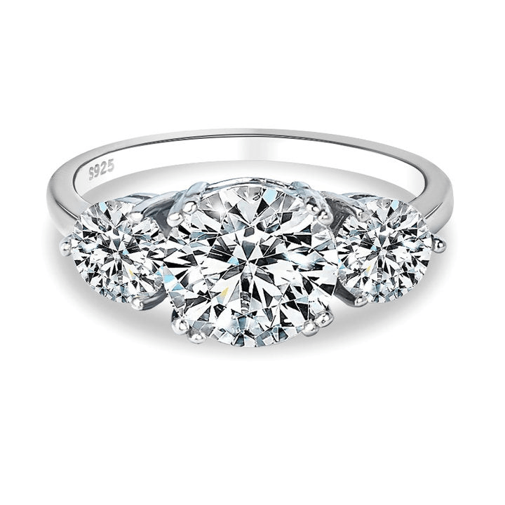 Bague 3 Pierres Serment de Thémis - Diamant Moissanite 1 Carat 💎