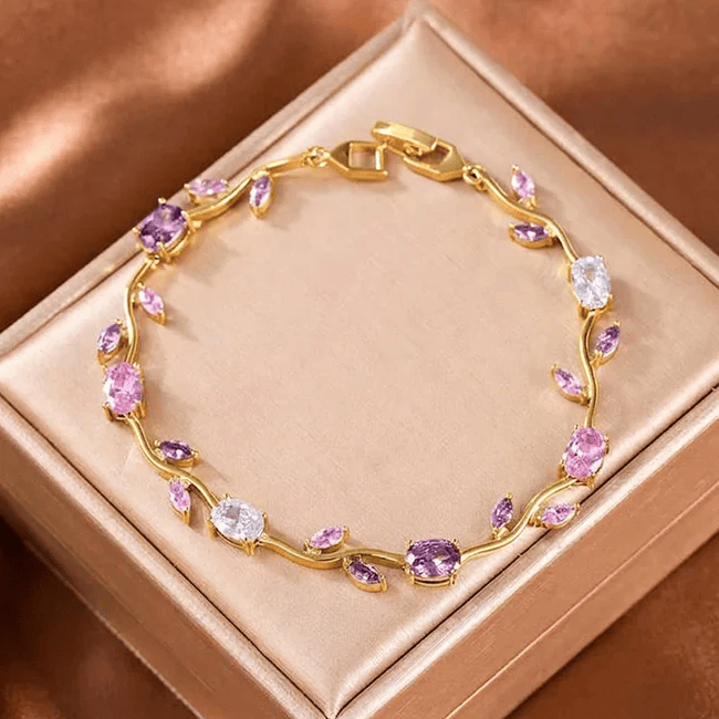 Bracelet Rosalie Amarante– Moissanite Colorées🌷