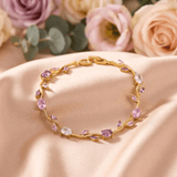 Bracelet Rosalie Amarante– Moissanite Colorées🌷