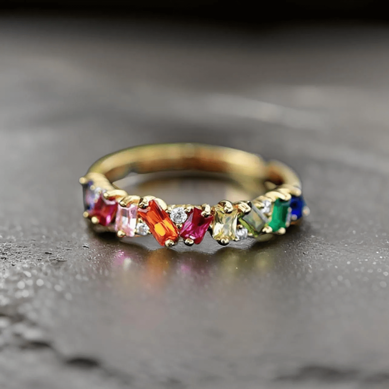 Bague Serment de Valérianne Plaqué Or 18 Carats - Zircone multicolore 🌈