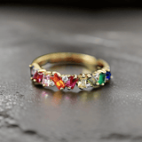Bague Serment de Valérianne Plaqué Or 18 Carats - Zircone multicolore 🌈