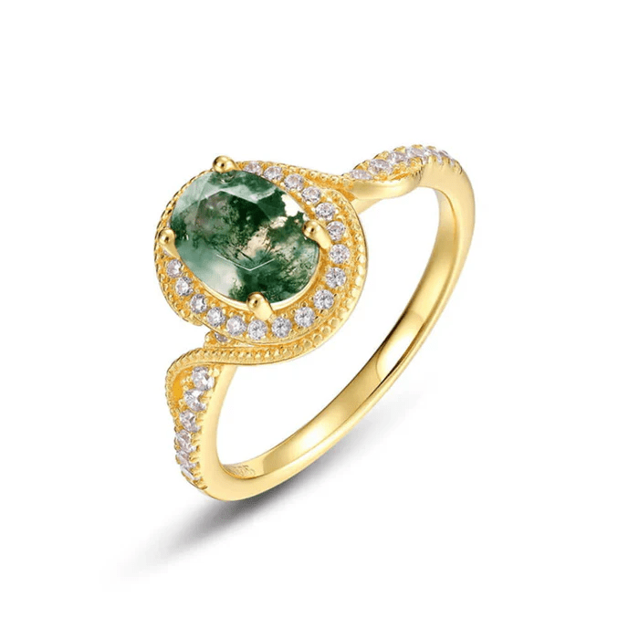 Bague Sceau de Maribelle Plaqué Or 18ct - Malachite naturelle ❇️