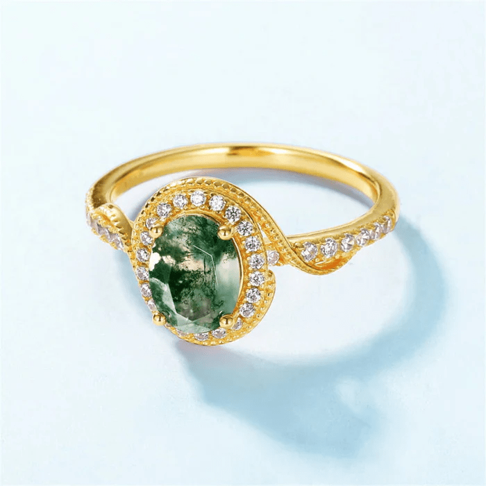 Bague Sceau de Maribelle Plaqué Or 18ct - Malachite naturelle ❇️
