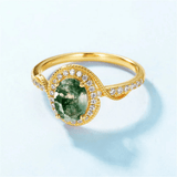 Bague Sceau de Maribelle Plaqué Or 18ct - Malachite naturelle ❇️