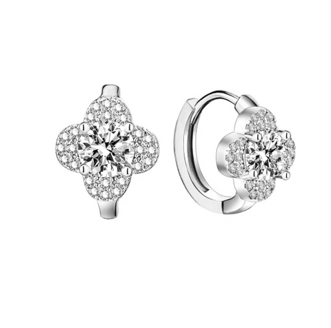 Klaver Clip-on Oorbellen - 1 Karaat Moissanite Diamant 💎