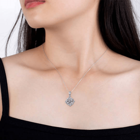 Collier Sérénade Scintillante en Argent Sterling 925 - Diamant Moissanite 1 Carat 💎