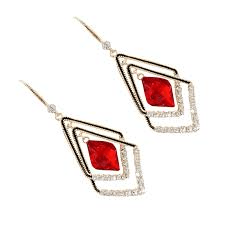 Boucles d'oreilles saphir en losange💃 la tendance du moment✨