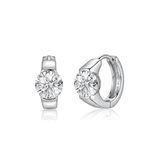 Boucles d'oreilles Créoles à Solitaire- Diamant Moissanite💎