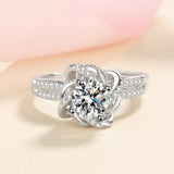 Bague Solitaire pavé Elysia en Argent Sterling 925 - Diamant Moissanite 1 Carat💎
