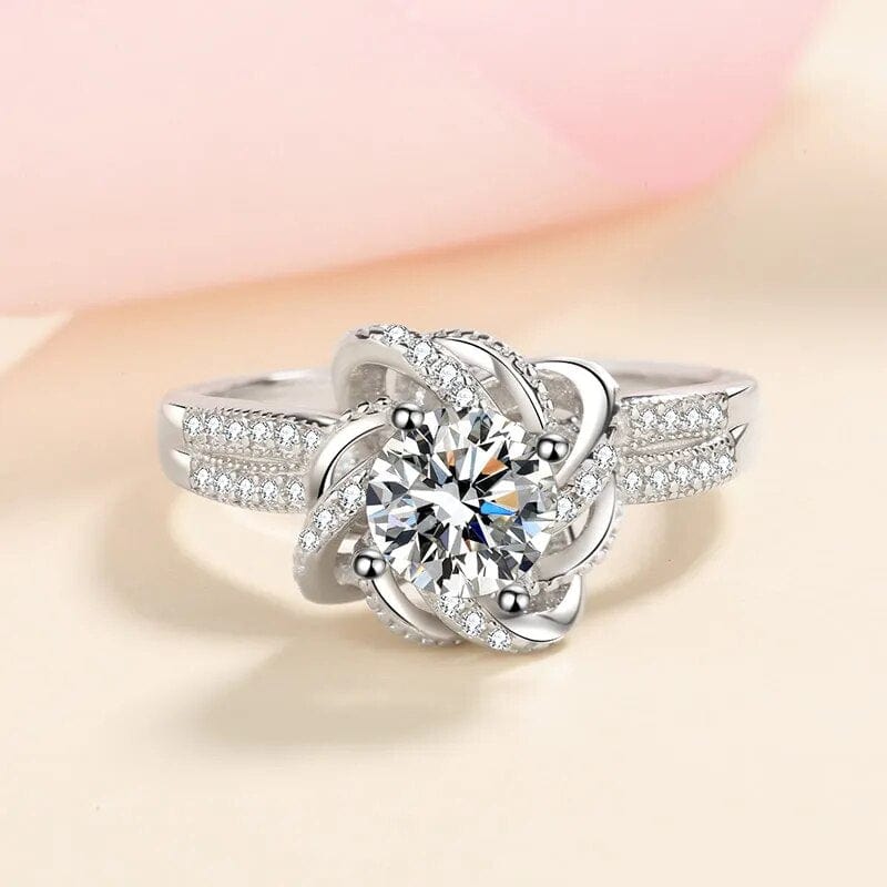 Bague Solitaire pavé Elysia en Argent Sterling 925 - Diamant Moissanite 1 Carat💎