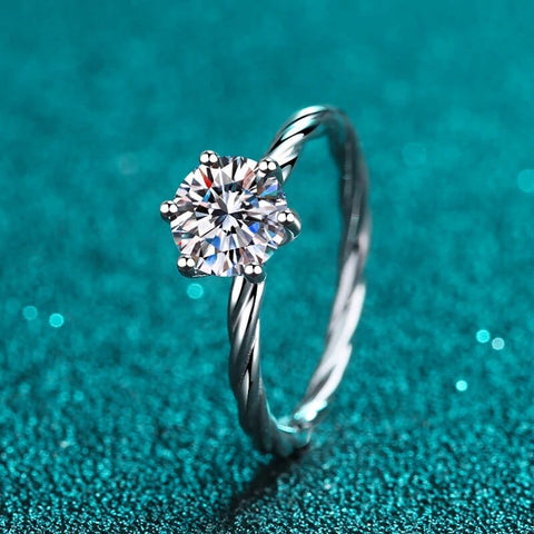Bague Solitaire twist Astral en Argent Sterling 925 - Oxyde De Zirconium 💎