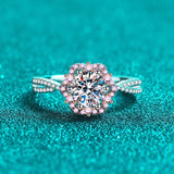 Bague Halo Sakura en Argent Sterling 925 - Diamant Moissanite 1 Carat 💎