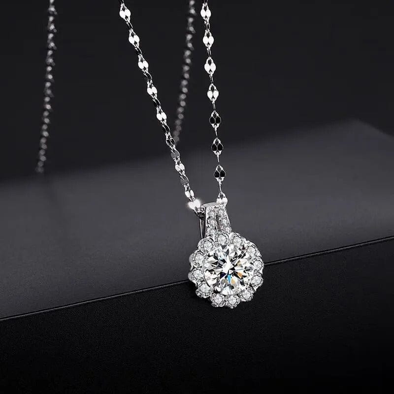 Collier Femme En Argent 925 Avec Moissanite - Boucle Entrelacée, Certificat, Longueur 45 Cm, Cadeau Fête - 5