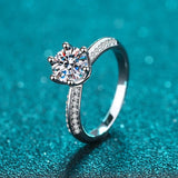 Bague Solitaire pavé Freyja Calypso en Argent Sterling 925 - Diamant Moissanite 1 Carat💎