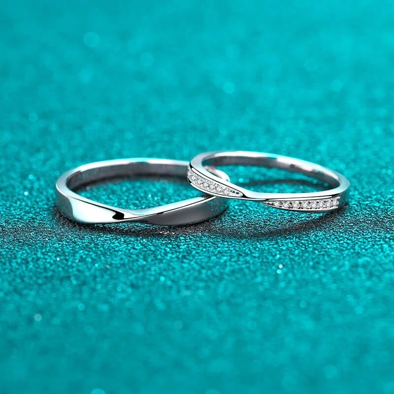 Bagues de promesse Adam et Eve en Argent Sterling 925 - Zircon pavé💎