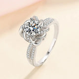 Bague Solitaire pavé Elysia en Argent Sterling 925 - Diamant Moissanite 1 Carat💎