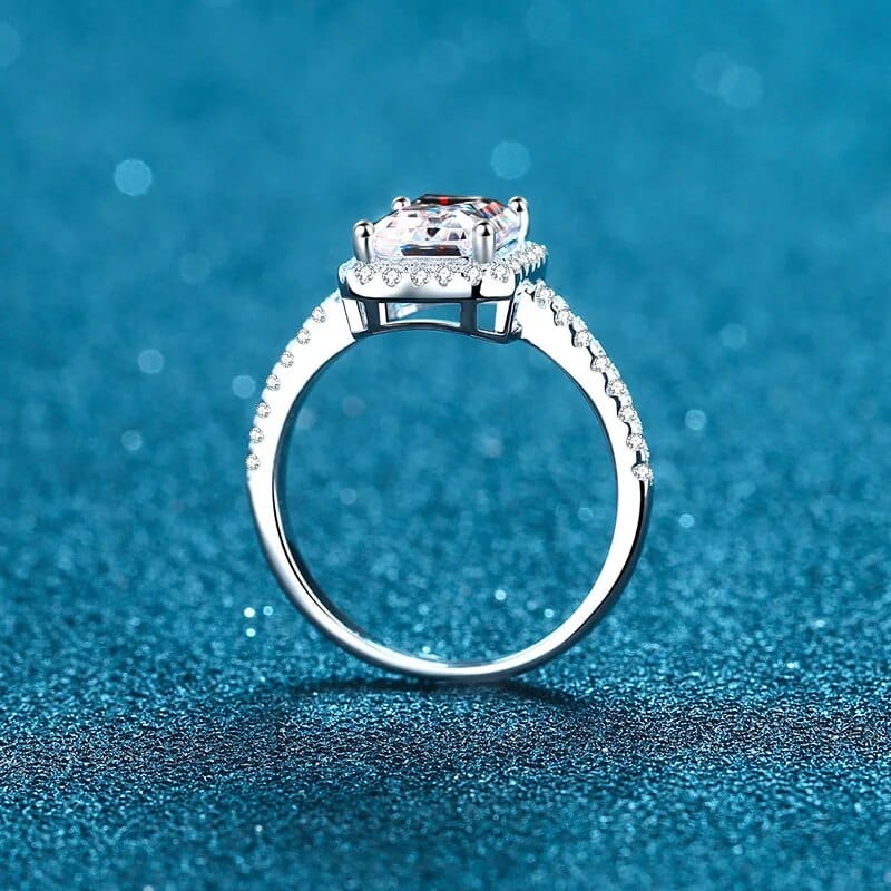 Bague Halo Belisama en Argent Sterling 925 - Diamant Moissanite 1 Carat 💎