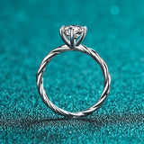 Bague Solitaire twist Astral en Argent Sterling 925 - Oxyde De Zirconium 💎