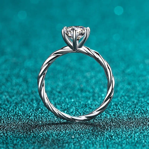 Bague Solitaire twist Astral en Argent Sterling 925 - Oxyde De Zirconium 💎