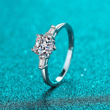 Bague Solitaire Cœur Éclat d'Argent Sterling 925 - Oxyde De Zirconium 💎