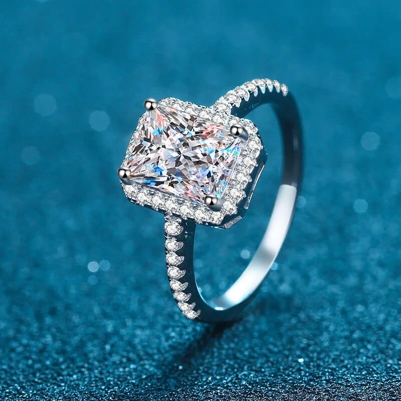 Bague Halo Belisama en Argent Sterling 925 - Diamant Moissanite 1 Carat 💎