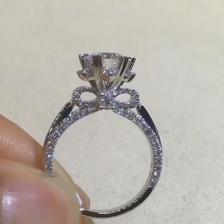 Bague Solitaire Amour Infini En Argent Sterling 925 - Diamant Moissanite 1 Carat 💎