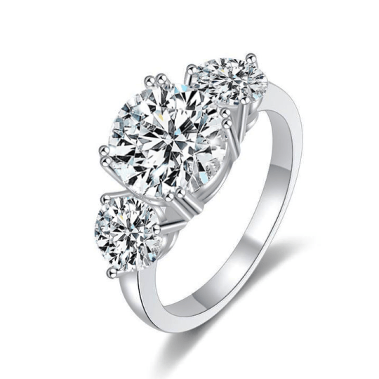 Bague 3 Pierres Serment de Thémis - Diamant Moissanite 1 Carat 💎