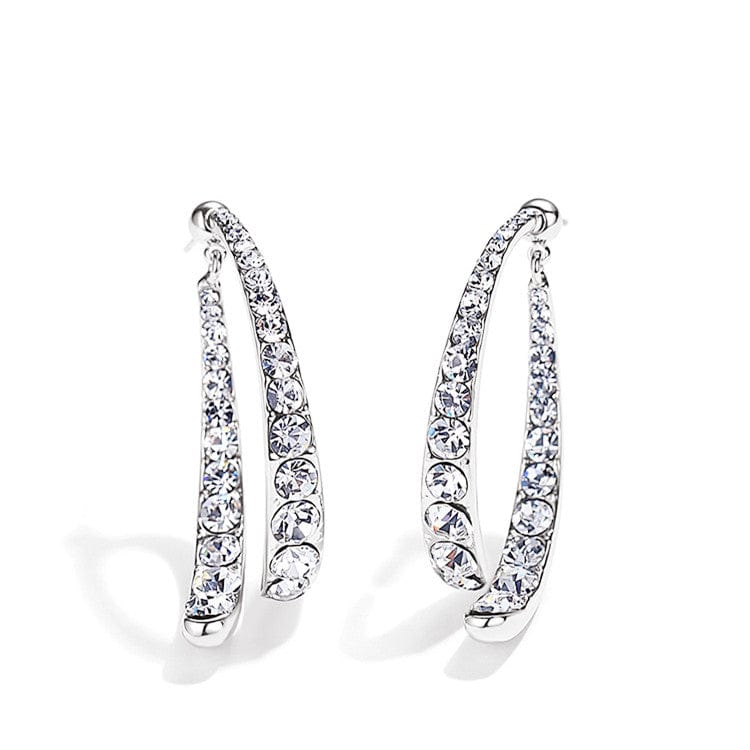 Boucles d'oreilles Incurvées à Strass Plaqué Or - Diamant Moissanite 1 Carat 💎