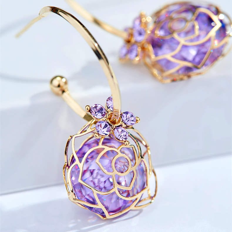 Boucles d'oreilles Rose de Crystal 🔮