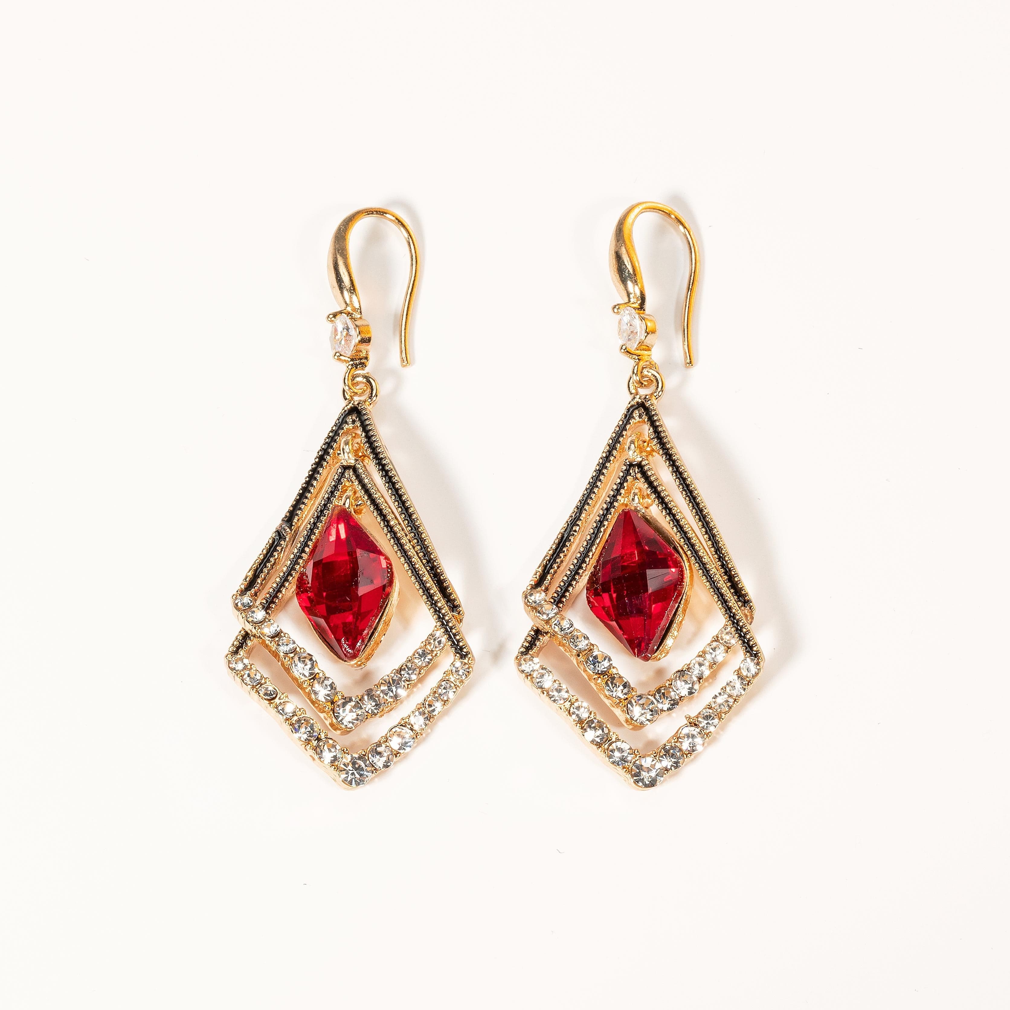 Boucles d'oreilles saphir en losange💃 la tendance du moment✨