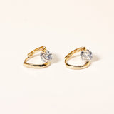 Boucles d'oreilles Chic Xmiral plaqué Or 18 Carats - Diamant 1 Carat 💎