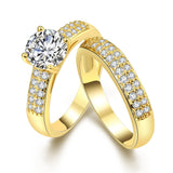 Ensembles de bagues pavé Vénus Callista en Plaqué Or Jaune - Diamant Moissanite 1 Carat 💎
