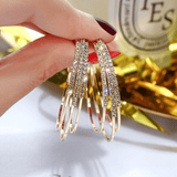 Boucles d'oreilles créoles à trois anneaux en Or 18 Carats✨