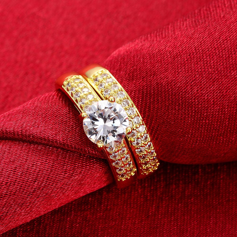 Alliance En Or 18K Plaqué Avec Diamants Cz – Taille 58 – Dolly-Bijoux – Pour Femme