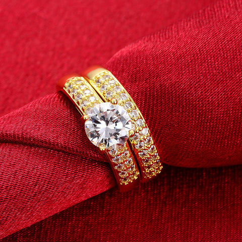 Bague Solitaire pavé Vénus Callista en Plaqué Or Jaune - Diamant Moissanite 1 Carat 💎