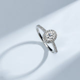 Bague ovale Glow en Argent Sterling 925 - Diamant Moissanite 1 Carat 💎