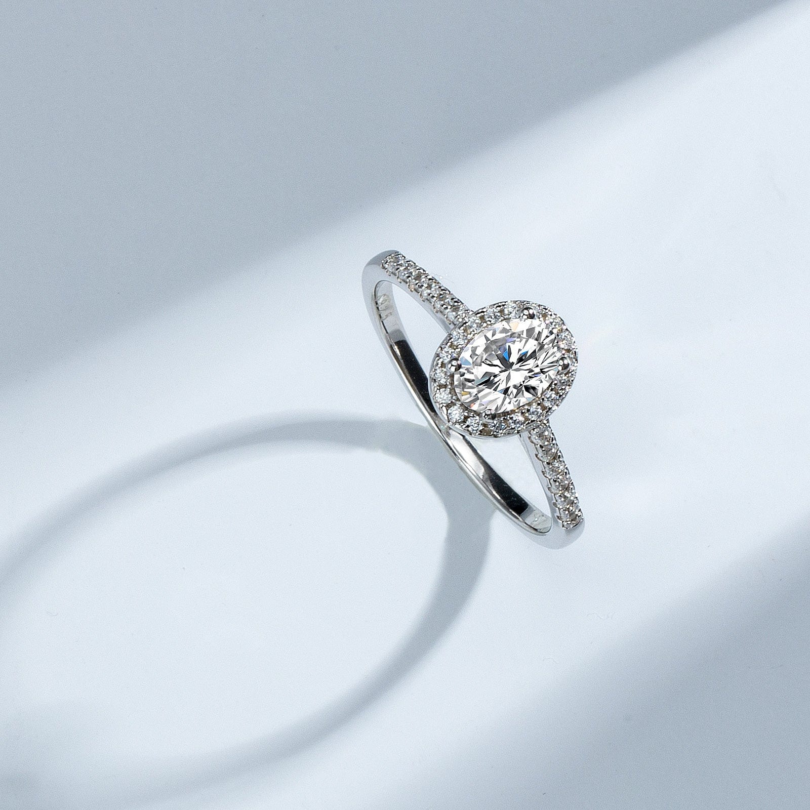 Bague ovale Glow en Argent Sterling 925 - Diamant Moissanite 1 Carat 💎