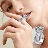 Bague Solitaire pavé Luxe Silverique Argent Sterling 925 - Diamant Moissanite 1 Carat 💎