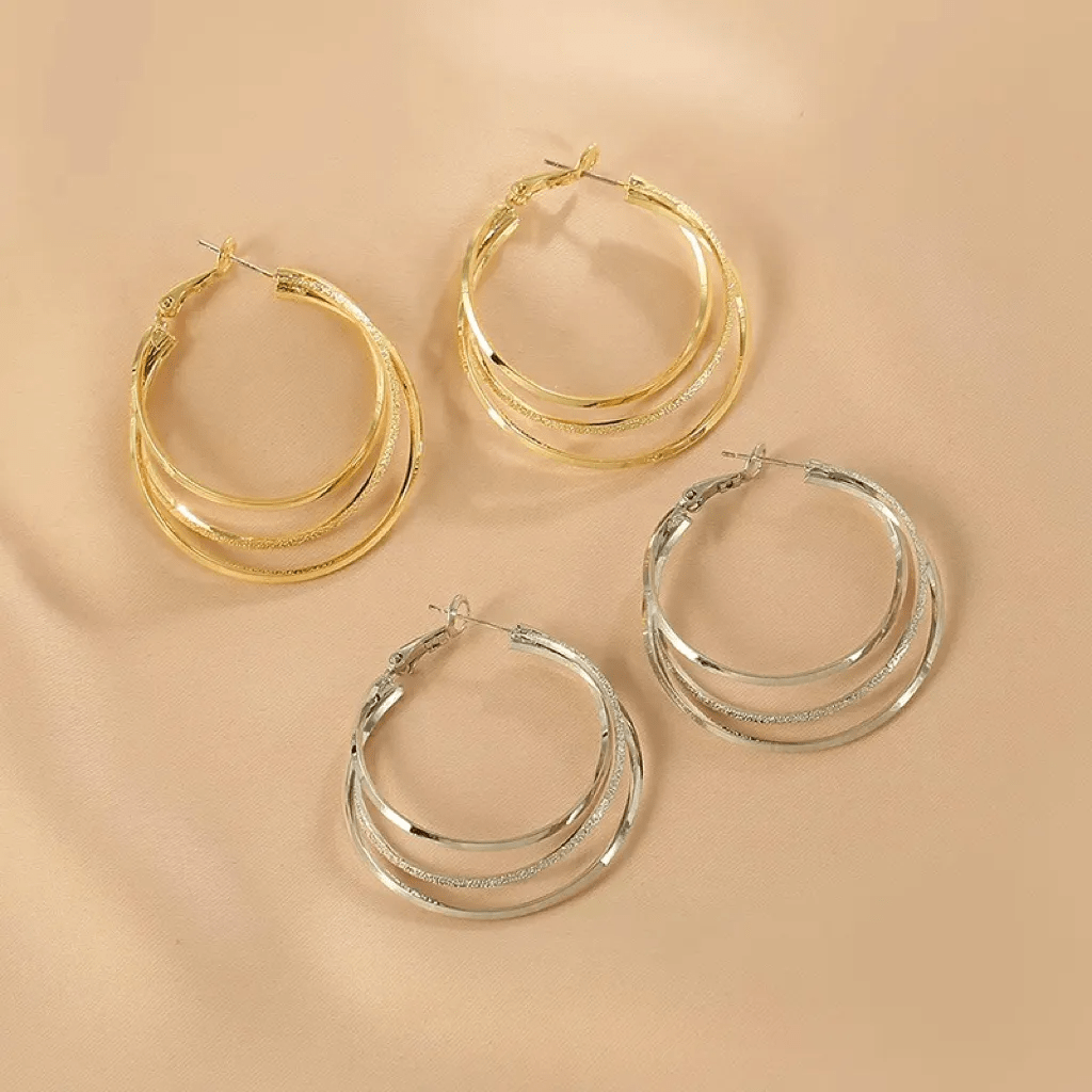 Boucles d'oreilles créoles fine Entrelacée - Plaqué Or 18 Carats Loriele™
