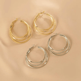 Boucles d'oreilles créoles fine Entrelacée - Plaqué Or 18 Carats Loriele™