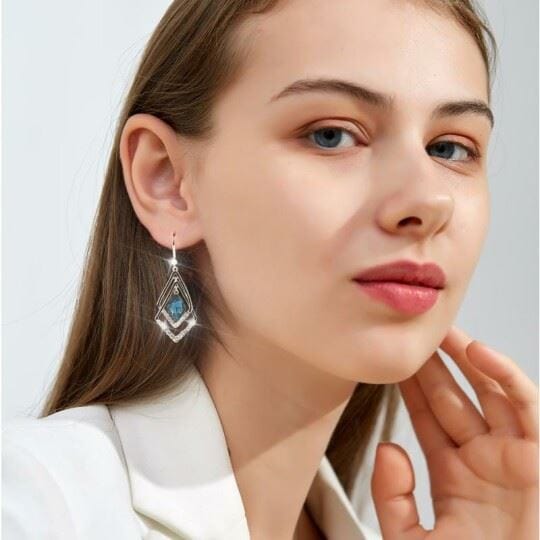 Boucles d'oreilles saphir en losange💃 la tendance du moment✨