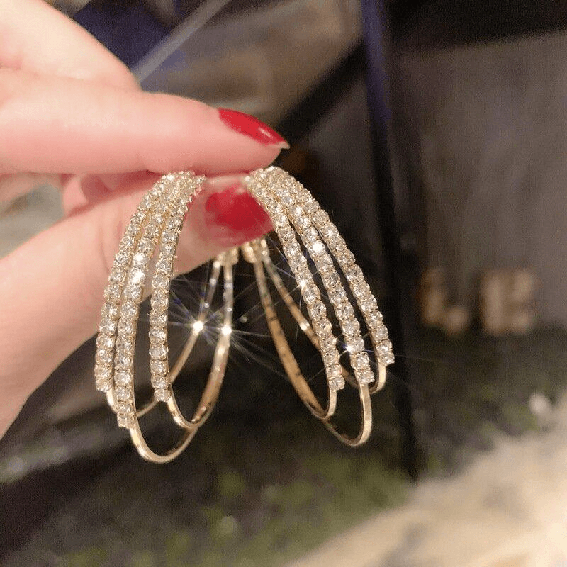 Boucles d'oreilles créoles à trois anneaux en Or 18 Carats✨