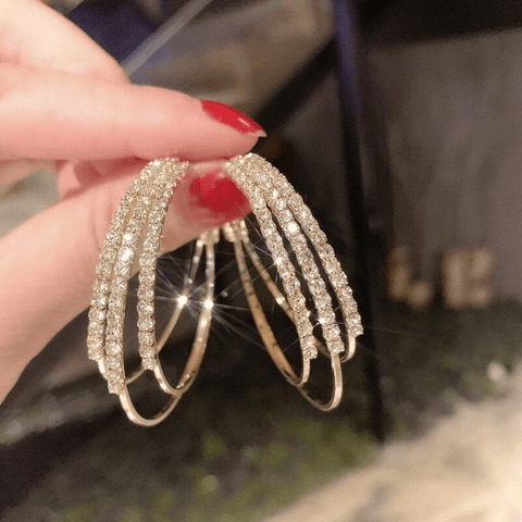 Boucles d'oreilles créoles à trois anneaux en Or 18 Carats  ✨