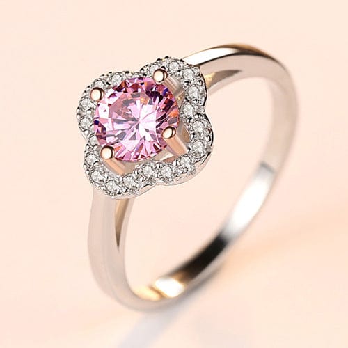 Bague Halo Rosée de l'Aube En Argent Sterling 925 - Diamant Moissanite 1 Carat 💎