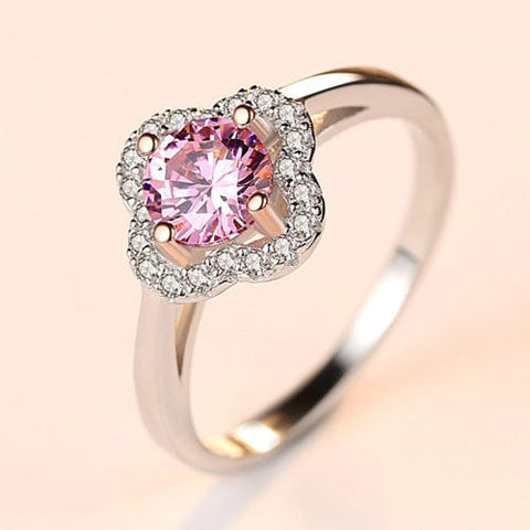 Bague Halo Rosée de l'Aube En Argent Sterling 925 - Diamant Moissanite 1 Carat 💎