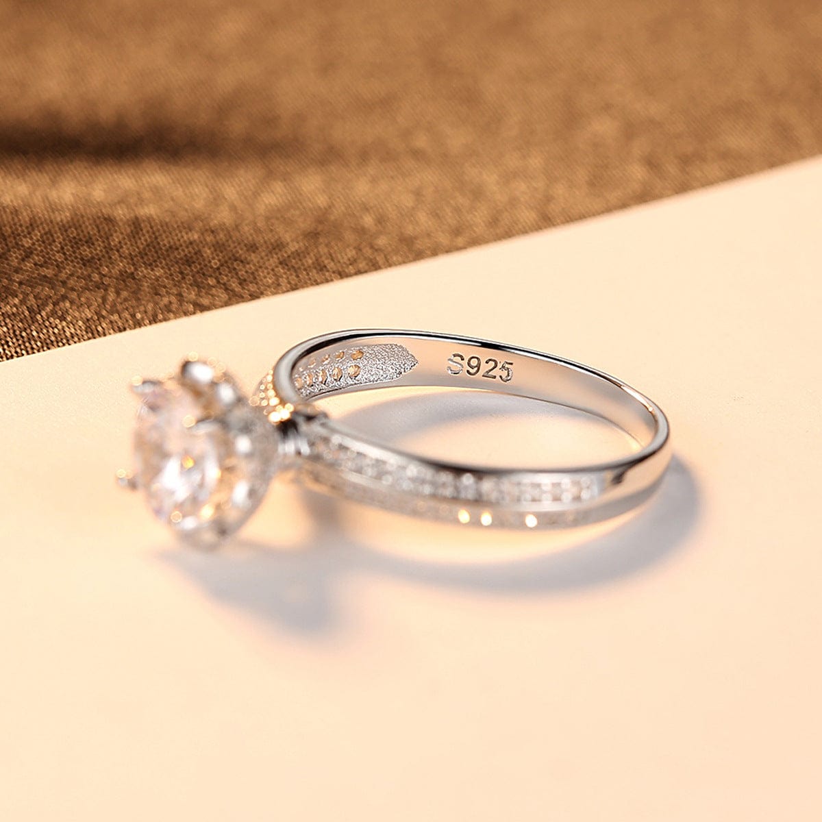 Bague Solitaire Fleur de Serment En Argent Sterling 925 - Diamant Moissanite 1 Carat 💎
