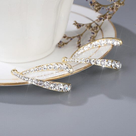 Boucles d'oreilles Incurvées à Strass Plaqué Or - Diamant Moissanite 1 Carat 💎