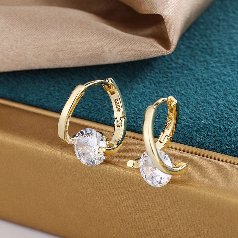 Boucles d'oreilles Chic Xmiral plaqué Or 18 Carats - Diamant 1 Carat 💎
